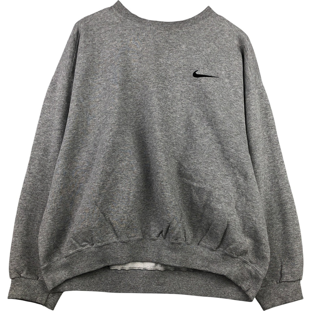 90'S Nike One Point Logo Sweatshirt Trainer Made in USA Men's L Size Vintage cotton gray type Vintage Second Hand