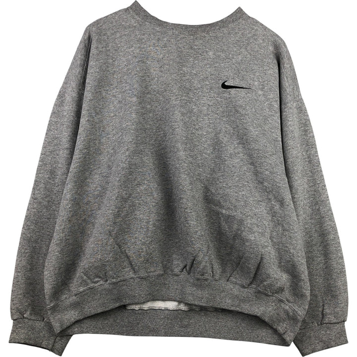 90'S Nike One Point Logo Sweatshirt Trainer Made in USA Men's L Size Vintage cotton gray type Vintage Second Hand