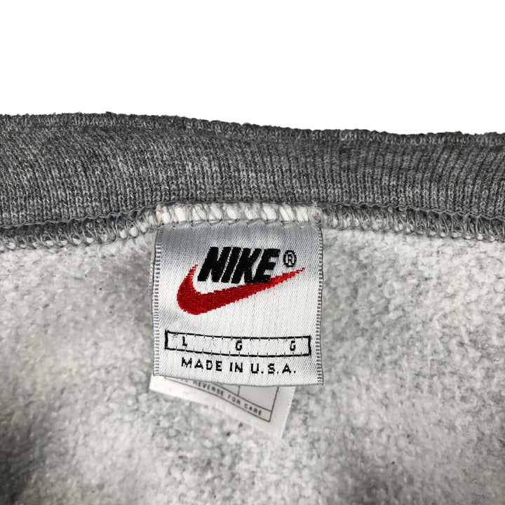 90'S Nike One Point Logo Sweatshirt Trainer Made in USA Men's L Size Vintage cotton gray type Vintage Second Hand