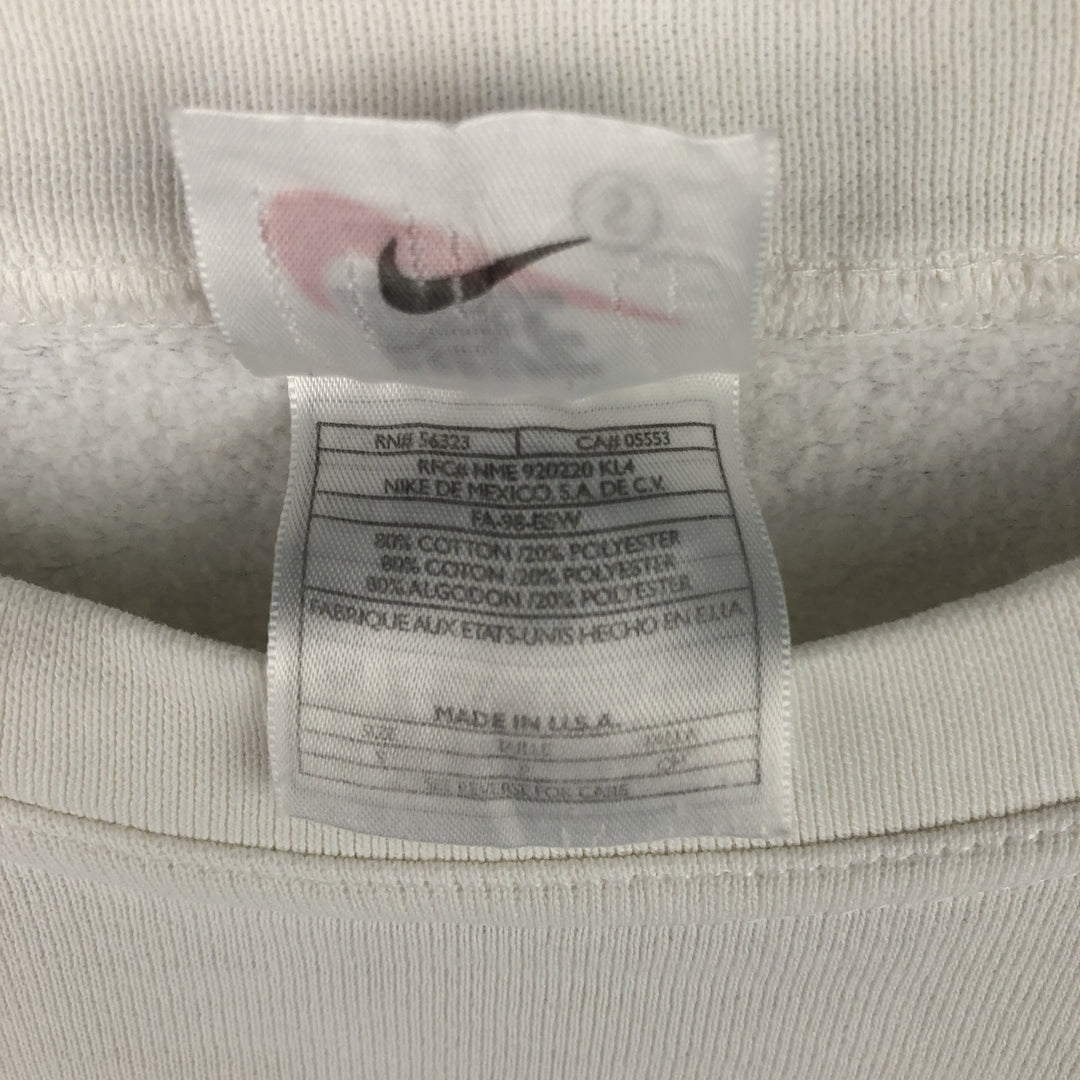 90'S Nike One-Point Logo Sweatshirt, Made in USA, Men's Size Small, Vintage cotton white type Vintage Second Hand