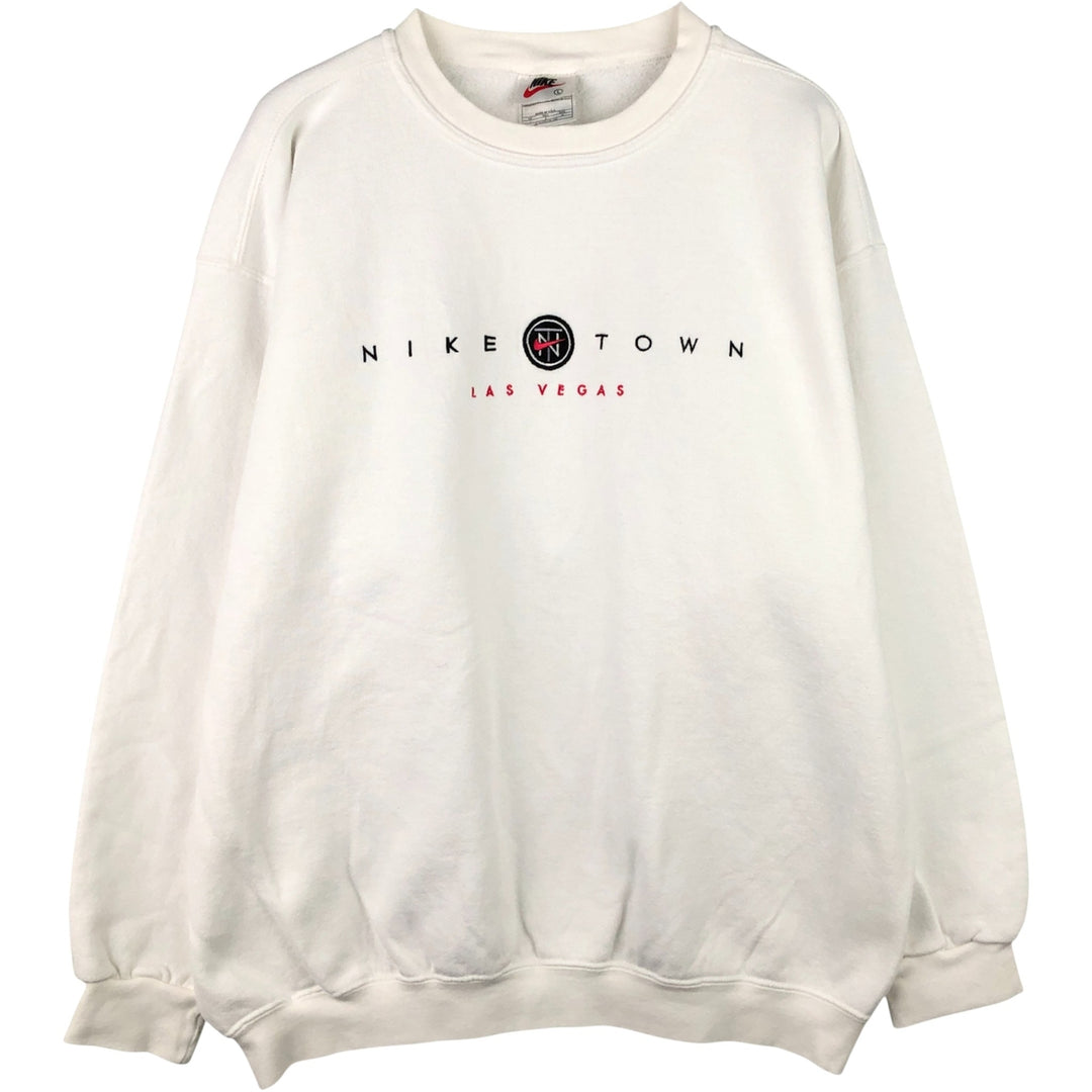 Vintage 1980'S Nike logo sweatshirt, Made in USA, Men's Size L cotton white type Vintage Second Hand