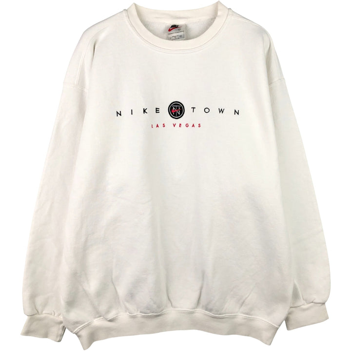 Vintage 1980'S Nike logo sweatshirt, Made in USA, Men's Size L cotton white type Vintage Second Hand