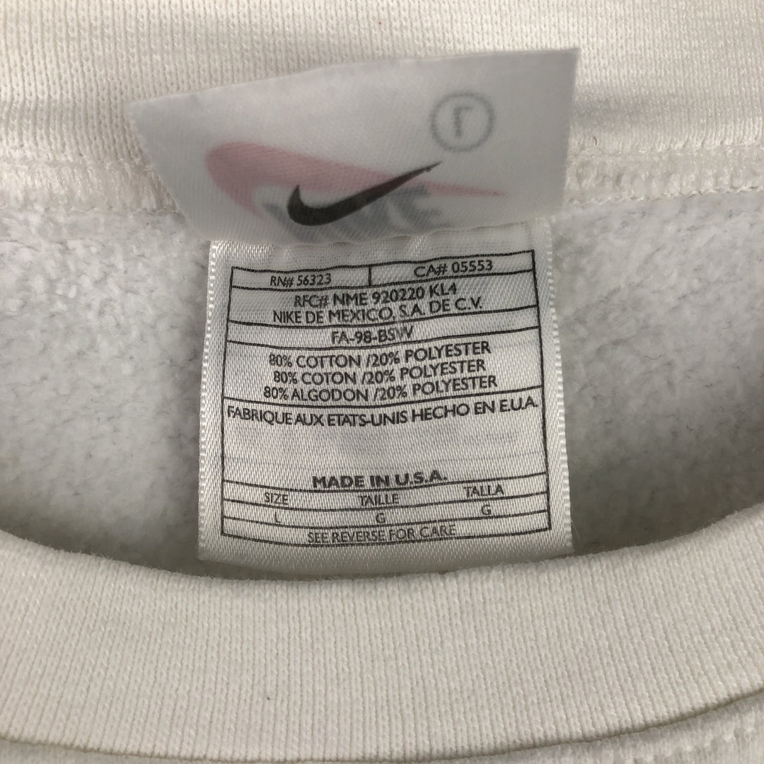 Vintage 1980'S Nike logo sweatshirt, Made in USA, Men's Size L cotton white type Vintage Second Hand