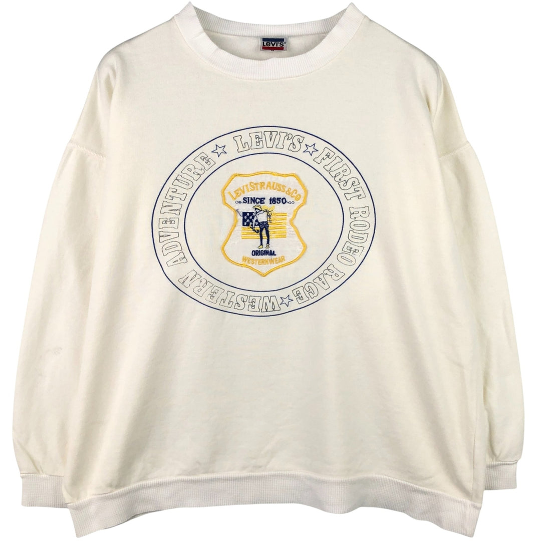 1980'S Levi's printed sweatshirt, size M, men's acrylic white type Vintage Second Hand
