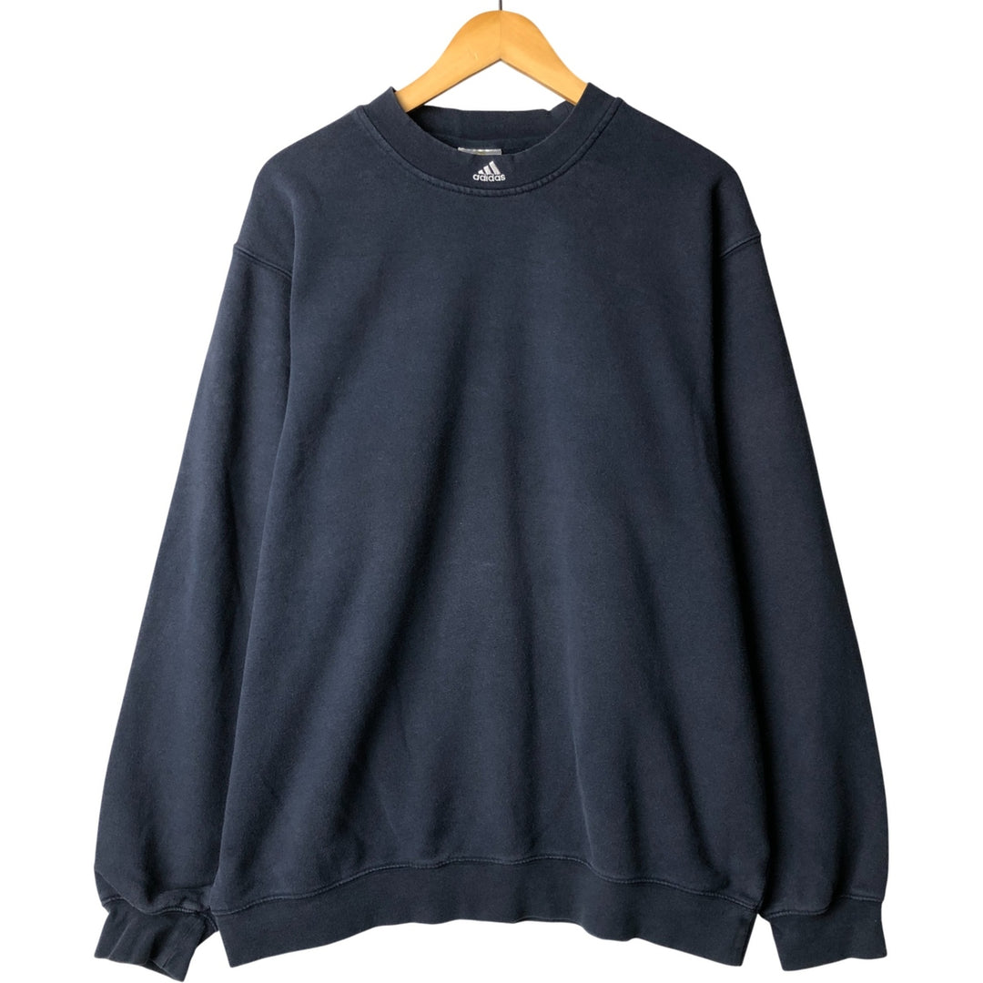 Adidas sweatshirt, men's size XL cotton navy blue type Vintage Second Hand