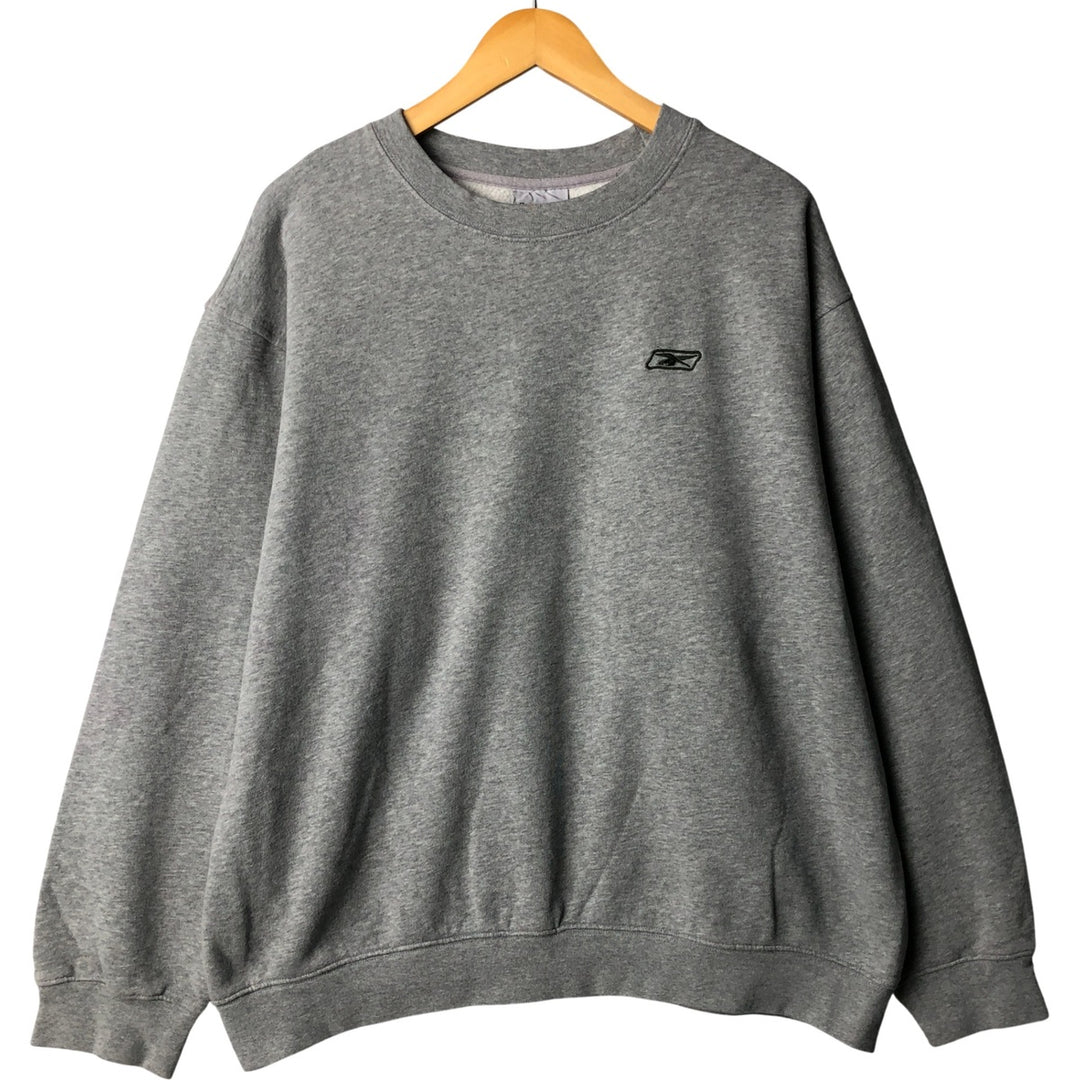 Reebok One-Point Logo Sweatshirt, Men's XXL cotton gray type Vintage Second Hand