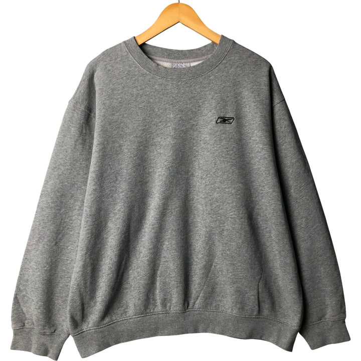 Reebok One-Point Logo Sweatshirt, Men's XXL cotton gray type Vintage Second Hand