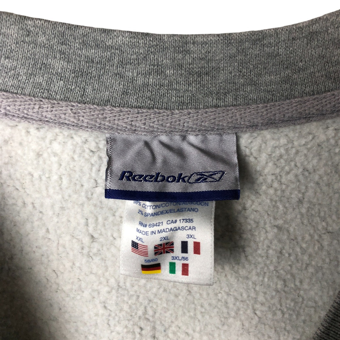 Reebok One-Point Logo Sweatshirt, Men's XXL cotton gray type Vintage Second Hand