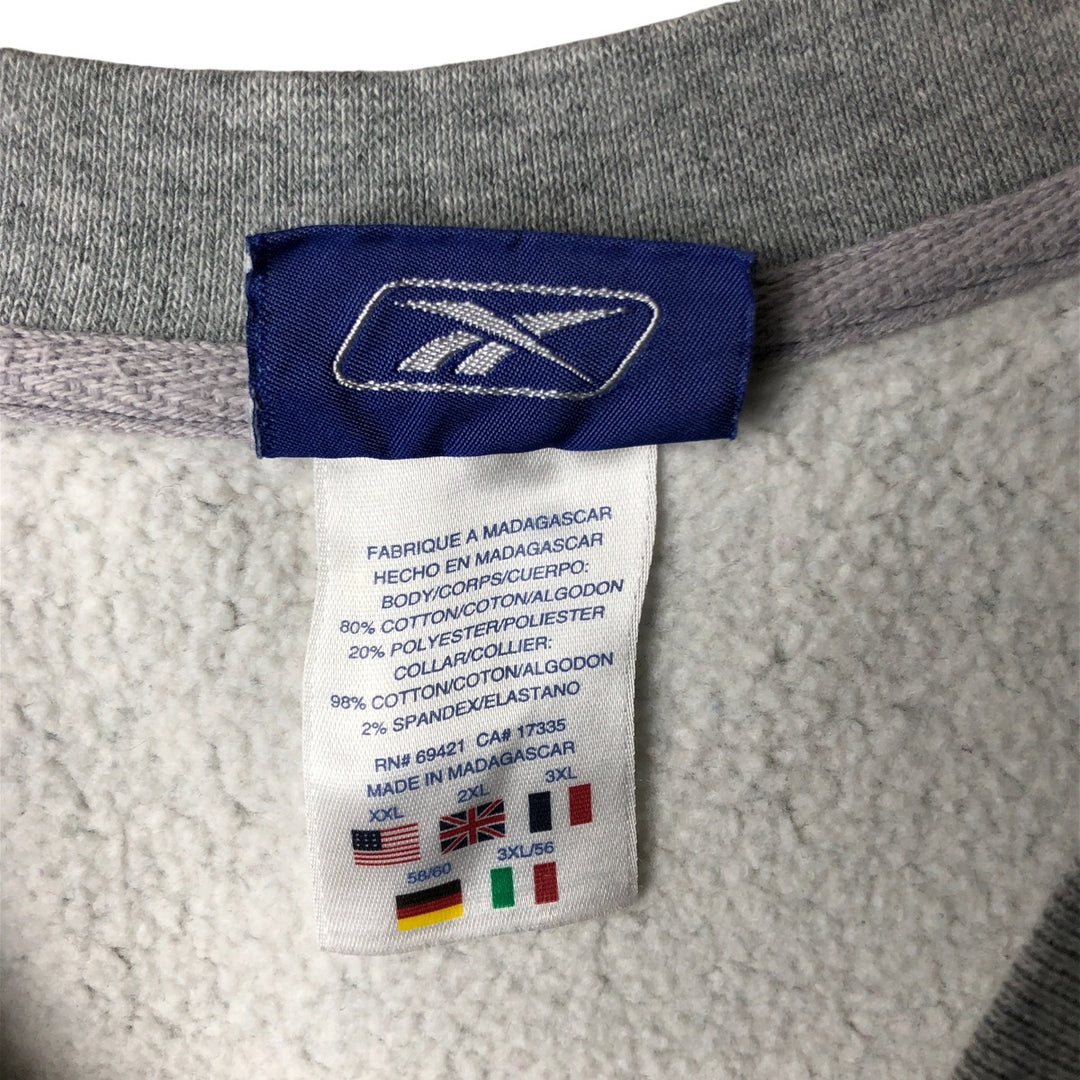 Reebok One-Point Logo Sweatshirt, Men's XXL cotton gray type Vintage Second Hand