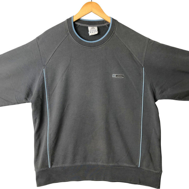 2000'S Adidas sweatshirt, men's size M cotton Charcoal Vintage Second Hand
