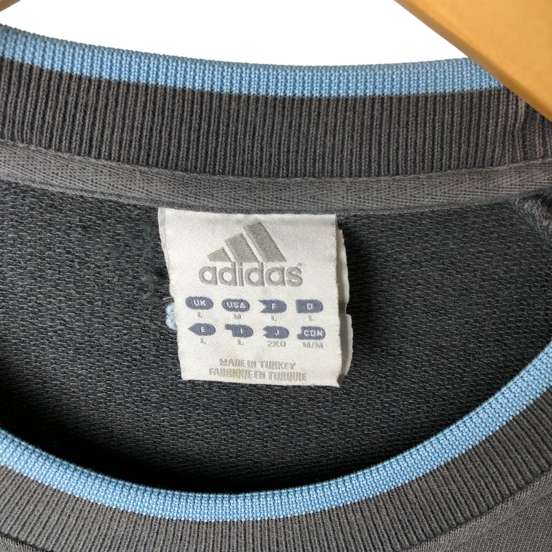2000'S Adidas sweatshirt, men's size M cotton Charcoal Vintage Second Hand