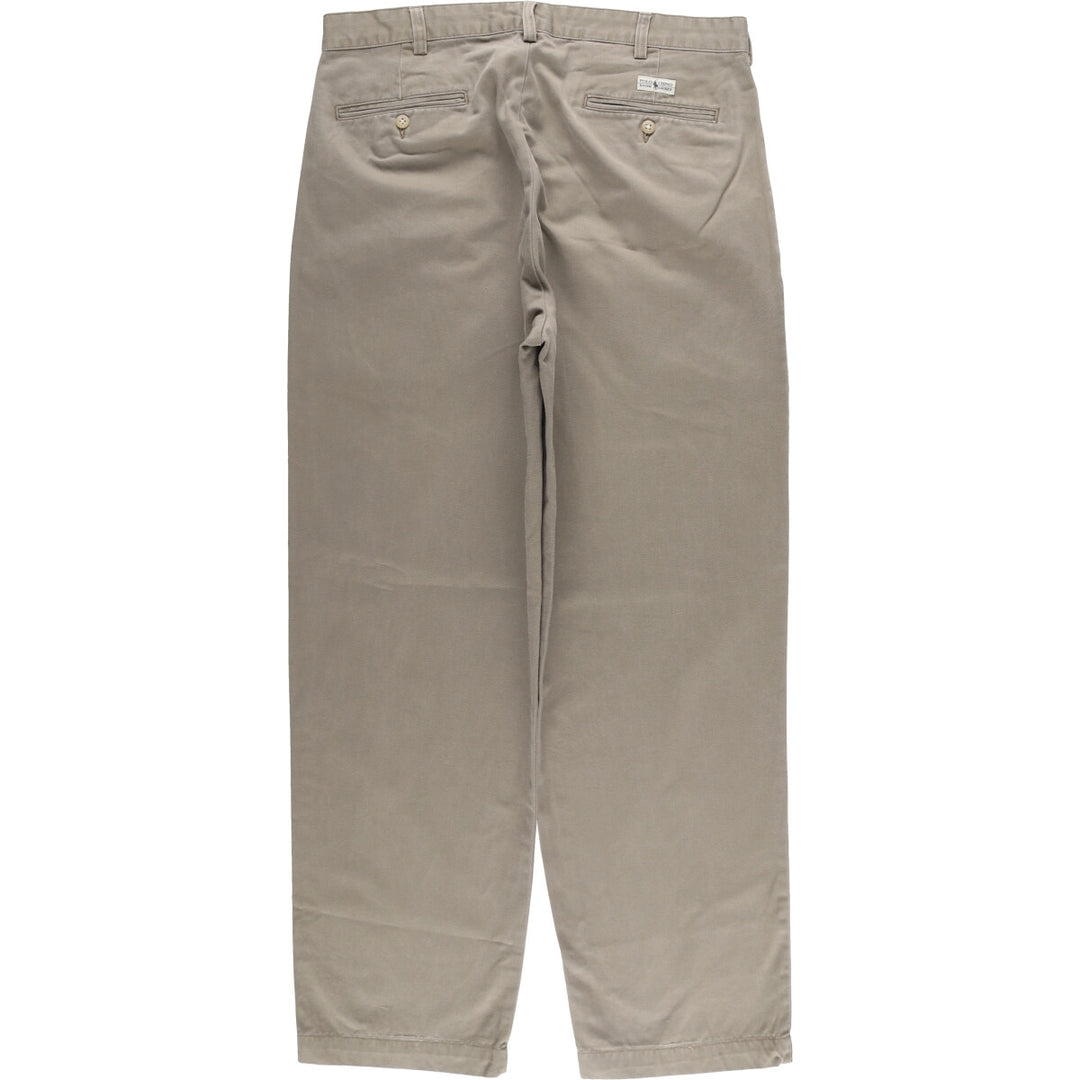 Ralph Lauren POLO RALPH LAUREN ANDREW PANT Two-pleat chino pants Men's size W35 cotton gray type Vintage Second Hand