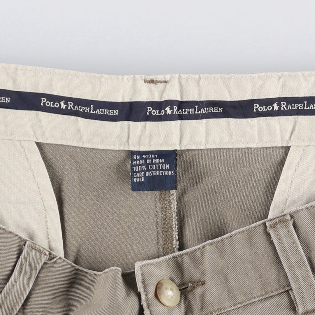 Ralph Lauren POLO RALPH LAUREN ANDREW PANT Two-pleat chino pants Men's size W35 cotton gray type Vintage Second Hand