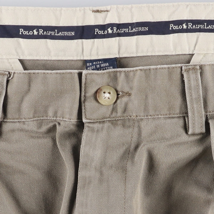 Ralph Lauren POLO RALPH LAUREN ANDREW PANT Two-pleat chino pants Men's size W35 cotton gray type Vintage Second Hand