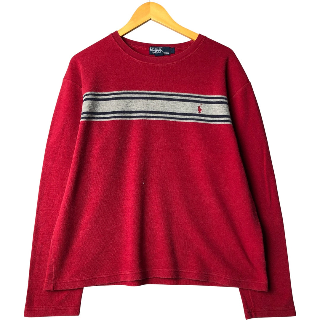 Ralph Lauren POLO by Ralph Lauren long-sleeved T-shirt, men's size L cotton red type Vintage Second Hand