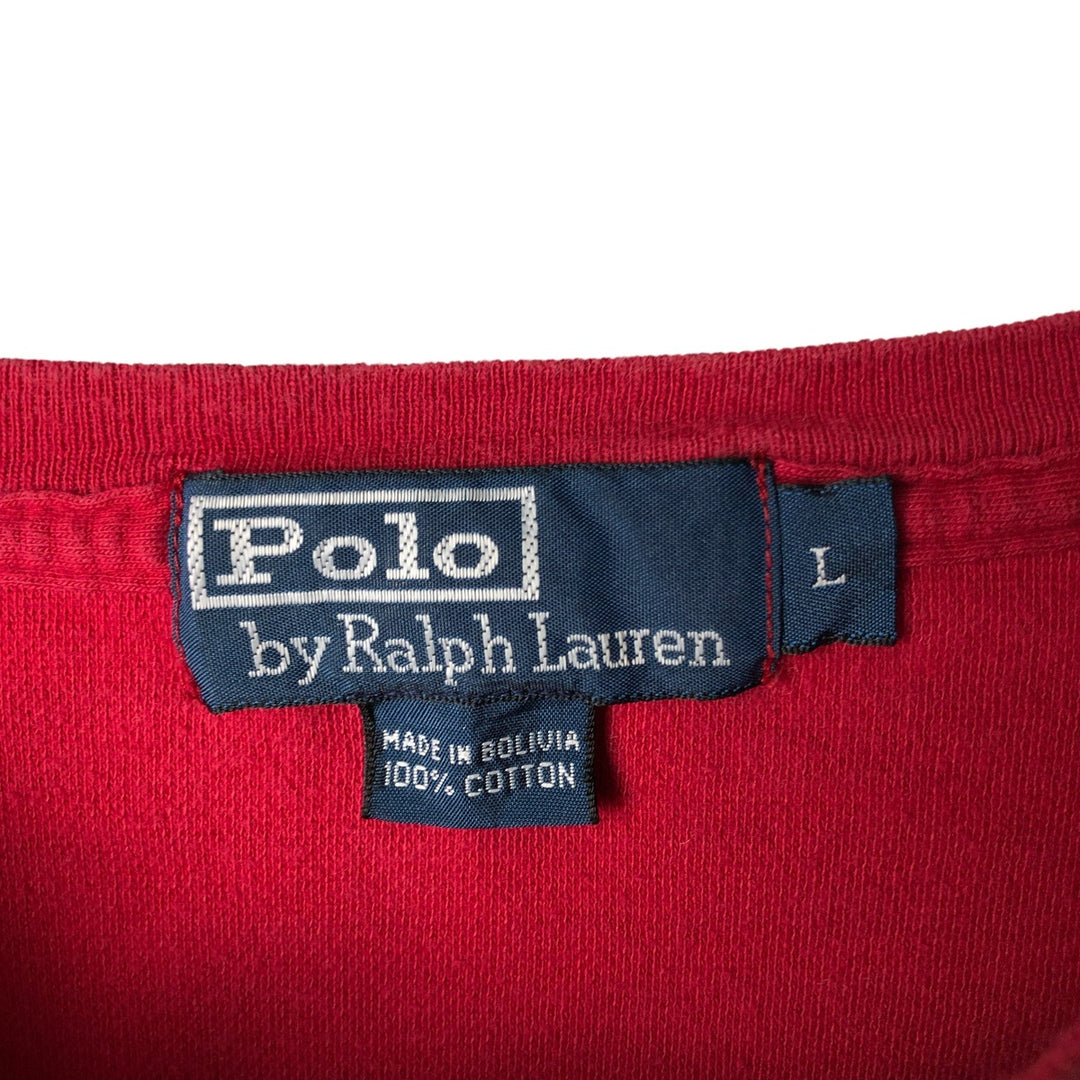 Ralph Lauren POLO by Ralph Lauren long-sleeved T-shirt, men's size L cotton red type Vintage Second Hand