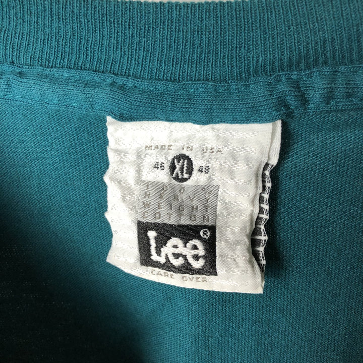 Vintage 90'S Lee Heavy Weight Long Sleeve T-Shirt, Made in USA, Men's Size XL cotton green type Vintage Second Hand