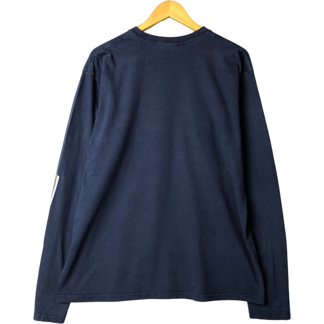 Nike logo print long-sleeved T-shirt, men's size XL cotton navy blue type Vintage Second Hand