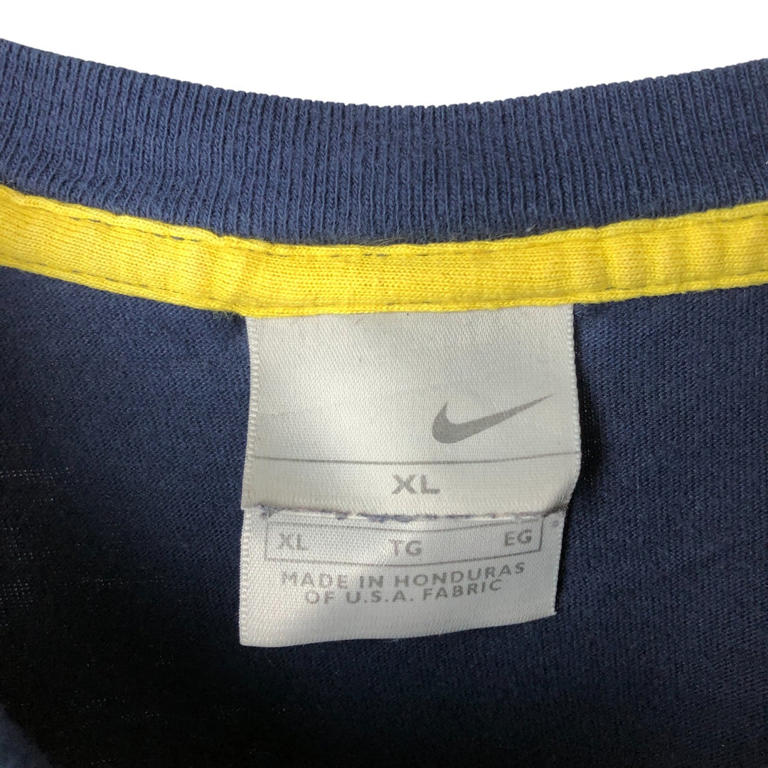 Nike logo print long-sleeved T-shirt, men's size XL cotton navy blue type Vintage Second Hand