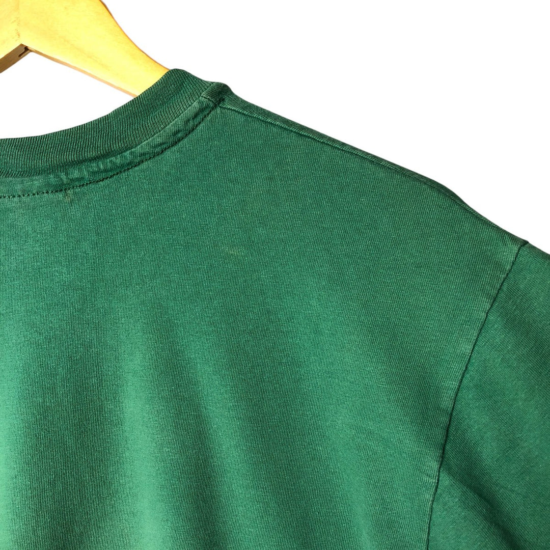 Vintage 90'S Hanes BEEFY-T Blue Tag Long Sleeve T-Shirt, Made in USA, Men's Size Medium cotton green type Vintage Second Hand