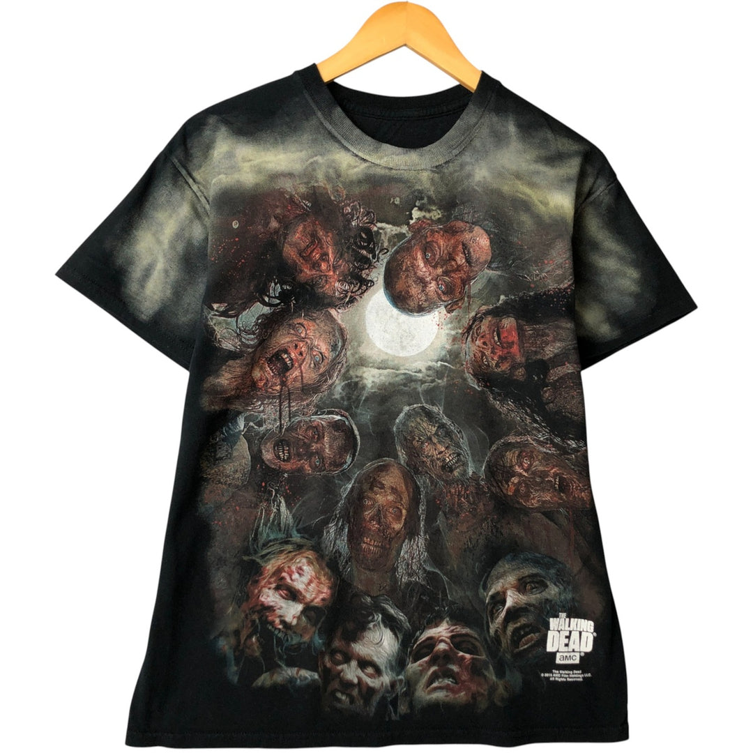 WALKING DEAD Large Print Movie T-Shirt, Men's Size M unclear black type Vintage Second Hand