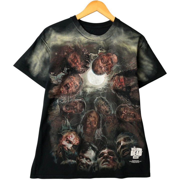 WALKING DEAD Large Print Movie T-Shirt, Men's Size M unclear black type Vintage Second Hand