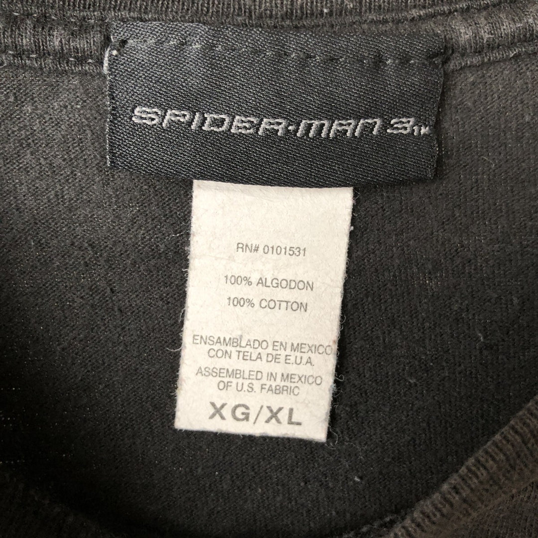 SPIDER MAN 3 Spider-Man 3 Movie T-shirt Men's XL cotton black type Vintage Second Hand