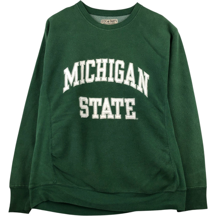 Steve & Barry's Michigan State University College Sweatshirt, Men's Size L cotton Green type dark green Vintage Second Hand