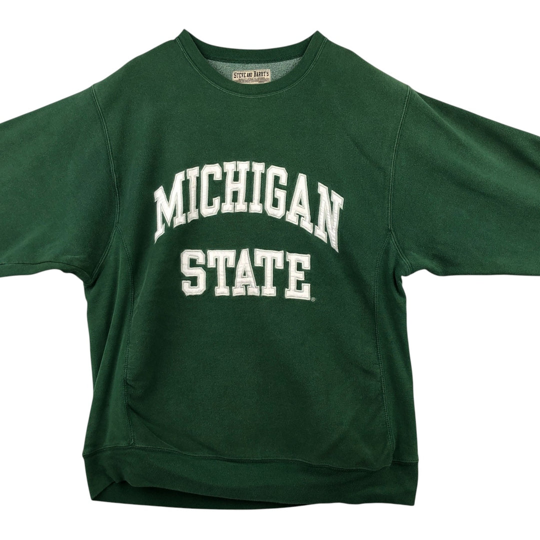 Steve & Barry's Michigan State University College Sweatshirt, Men's Size L cotton Green type dark green Vintage Second Hand