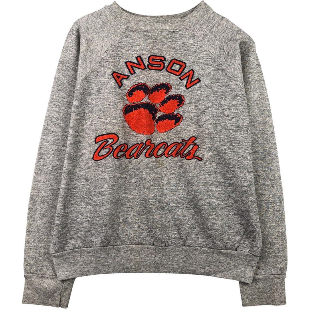 Vintage TAH HELL SPORTS triple print college sweatshirt, size M, men's unclear gray type Vintage Second Hand