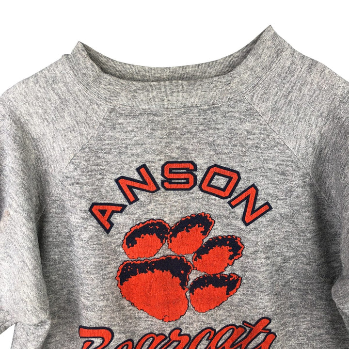 Vintage TAH HELL SPORTS triple print college sweatshirt, size M, men's unclear gray type Vintage Second Hand