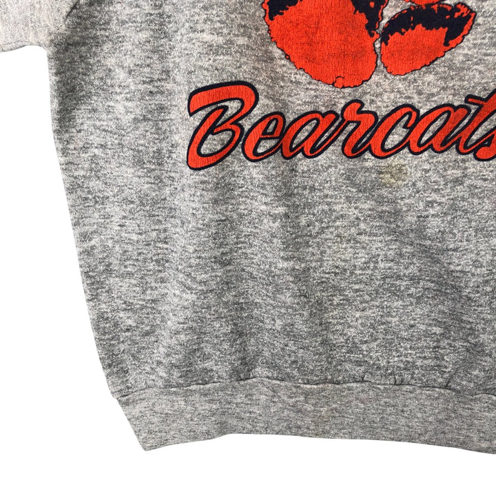 Vintage TAH HELL SPORTS triple print college sweatshirt, size M, men's unclear gray type Vintage Second Hand