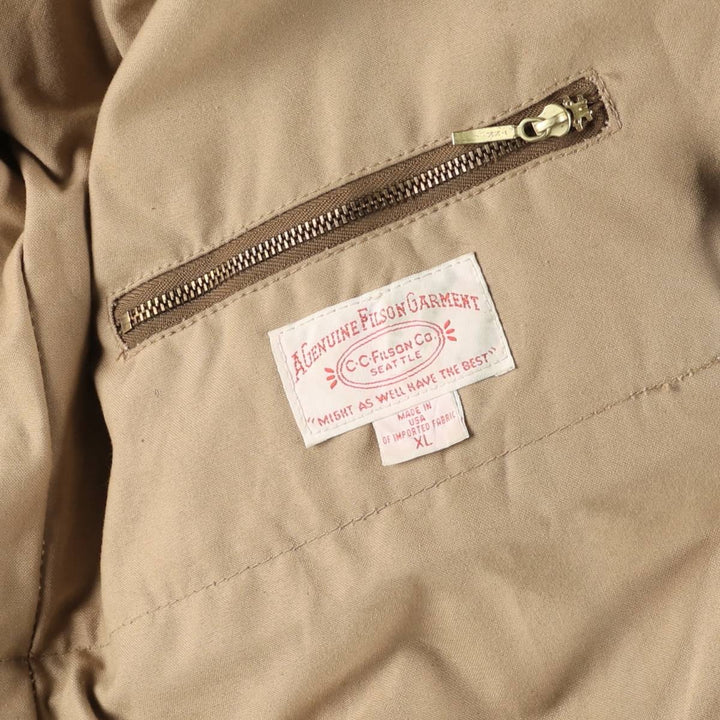 Vintage 90'S Filson Stars and Stripes Oiled Hunting Jacket, Made in USA, Men's Size XL cotton beige type brown Vintage Second Hand