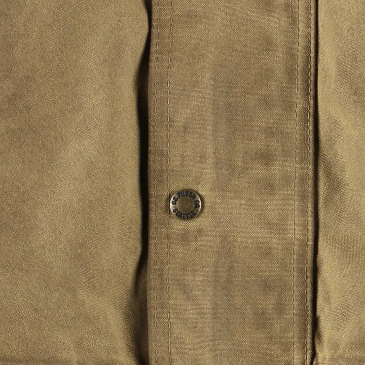 Vintage 90'S Filson Stars and Stripes Oiled Hunting Jacket, Made in USA, Men's Size XL cotton beige type brown Vintage Second Hand