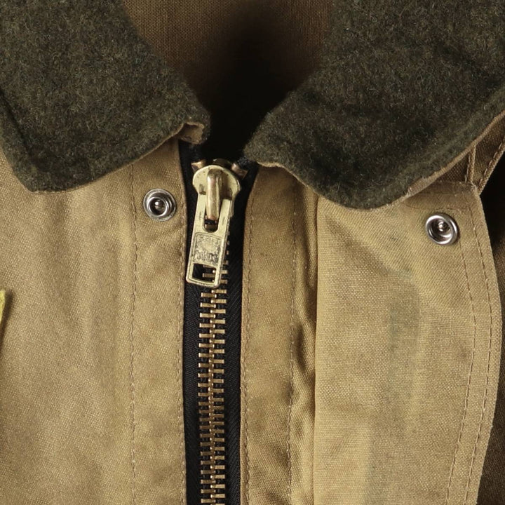 Vintage 90'S Filson Stars and Stripes Oiled Hunting Jacket, Made in USA, Men's Size XL cotton beige type brown Vintage Second Hand