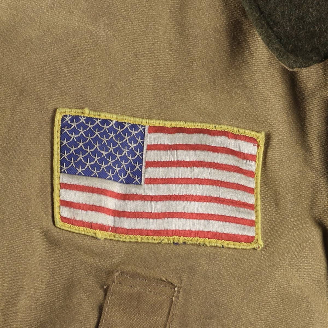 Vintage 90'S Filson Stars and Stripes Oiled Hunting Jacket, Made in USA, Men's Size XL cotton beige type brown Vintage Second Hand