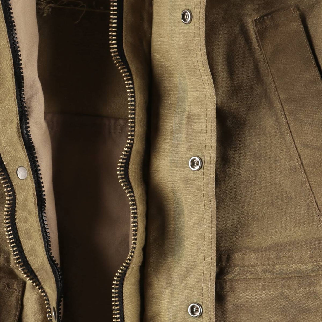 Vintage 90'S Filson Stars and Stripes Oiled Hunting Jacket, Made in USA, Men's Size XL cotton beige type brown Vintage Second Hand