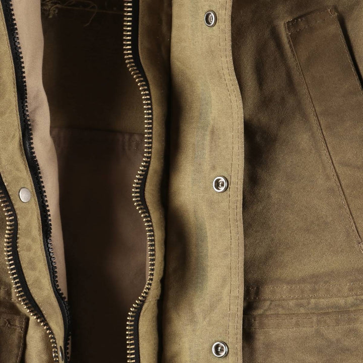 Vintage 90'S Filson Stars and Stripes Oiled Hunting Jacket, Made in USA, Men's Size XL cotton beige type brown Vintage Second Hand