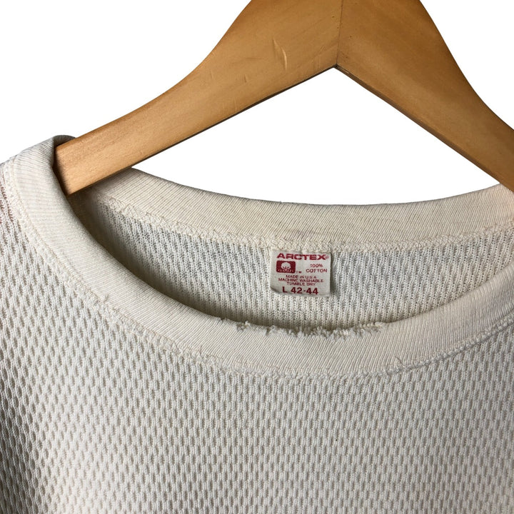 ARCTEX Thermal Long T-Shirt, Made in USA, Men's Size L cotton unbleached Vintage Second Hand