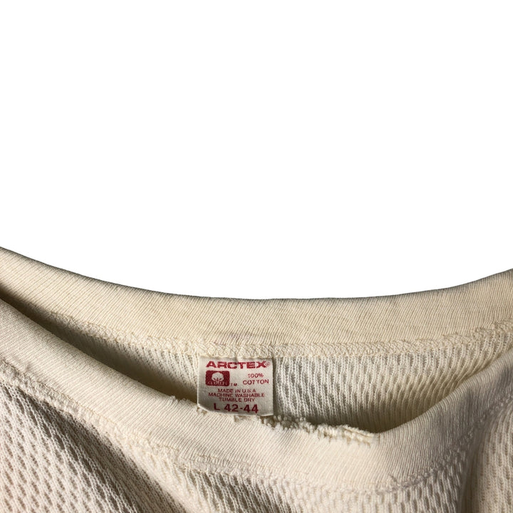 ARCTEX Thermal Long T-Shirt, Made in USA, Men's Size L cotton unbleached Vintage Second Hand