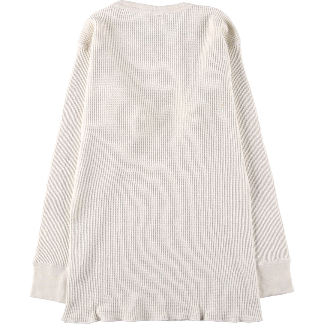 JEMORGAN ALL NATURAL Thermal Long T-Shirt, Waffle, Made in USA, Men's XL cotton unbleached Vintage Second Hand