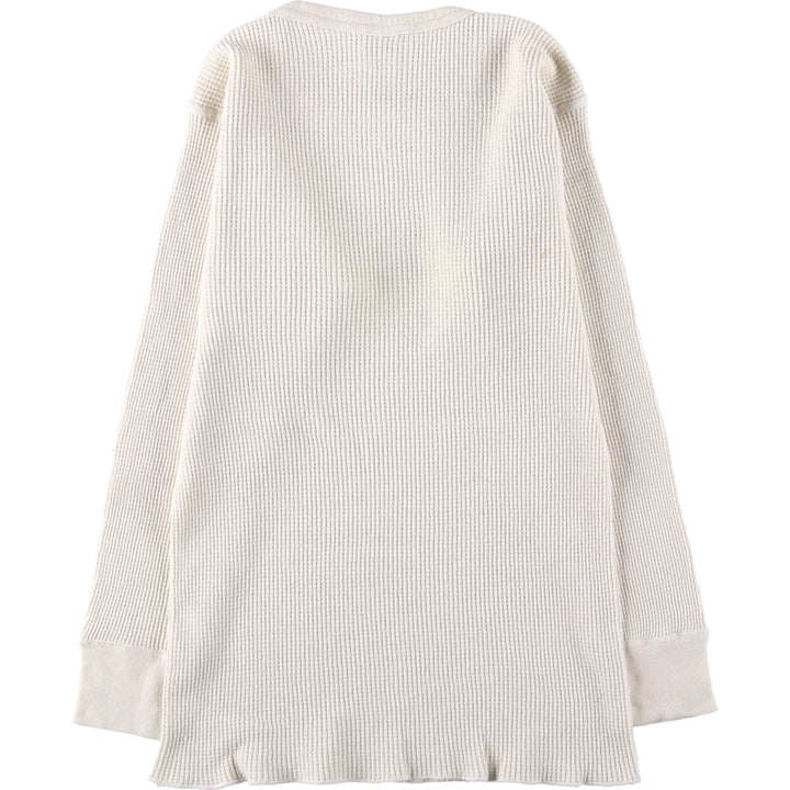 JEMORGAN ALL NATURAL Thermal Long T-Shirt, Waffle, Made in USA, Men's XL cotton unbleached Vintage Second Hand