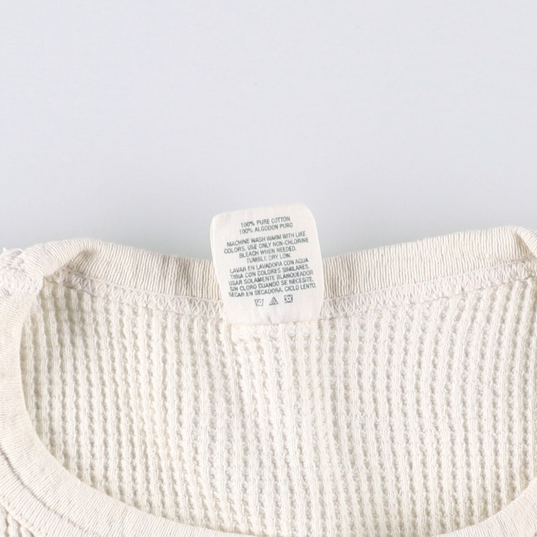 JEMORGAN ALL NATURAL Thermal Long T-Shirt, Waffle, Made in USA, Men's XL cotton unbleached Vintage Second Hand