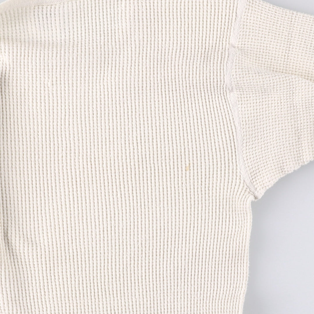 JEMORGAN ALL NATURAL Thermal Long T-Shirt, Waffle, Made in USA, Men's XL cotton unbleached Vintage Second Hand