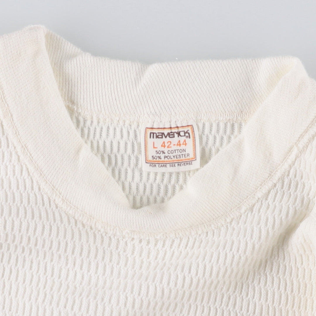 Vintage 1980'S Maverick Thermallon T-shirt, Honeycomb, Made in USA, Men's Size L cotton pale white type Vintage Second Hand