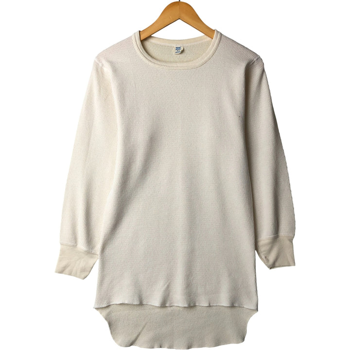 Hanes Solid Color Thermallon T-Shirt, Honeycomb, Made in USA, Men's XL cotton unbleached Vintage Second Hand