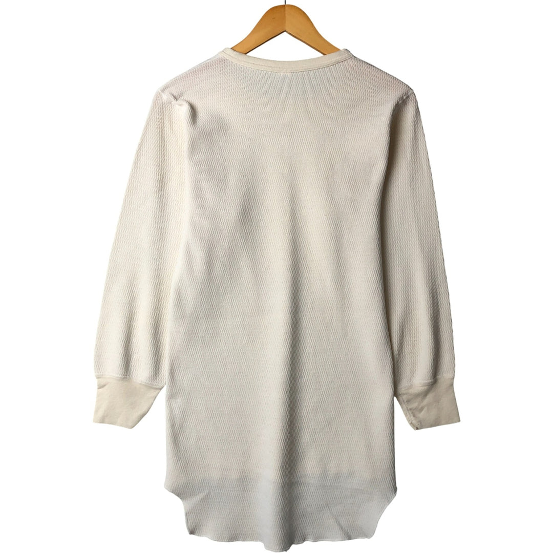 Hanes Solid Color Thermallon T-Shirt, Honeycomb, Made in USA, Men's XL cotton unbleached Vintage Second Hand