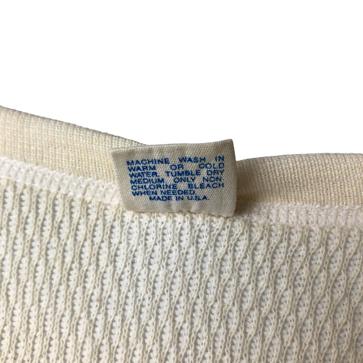 Hanes Solid Color Thermallon T-Shirt, Honeycomb, Made in USA, Men's XL cotton unbleached Vintage Second Hand