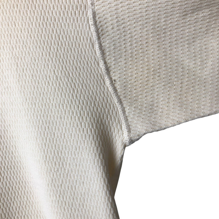 Hanes Solid Color Thermallon T-Shirt, Honeycomb, Made in USA, Men's XL cotton unbleached Vintage Second Hand