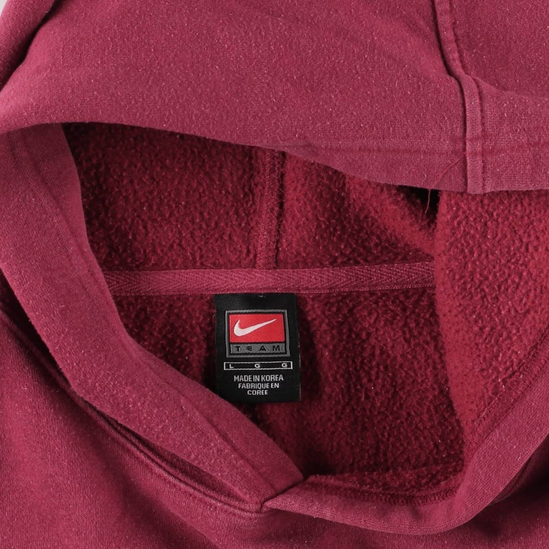 2000'S Nike Team College Pullover Hoodie, Men's Size L cotton burgundy type Vintage Second Hand